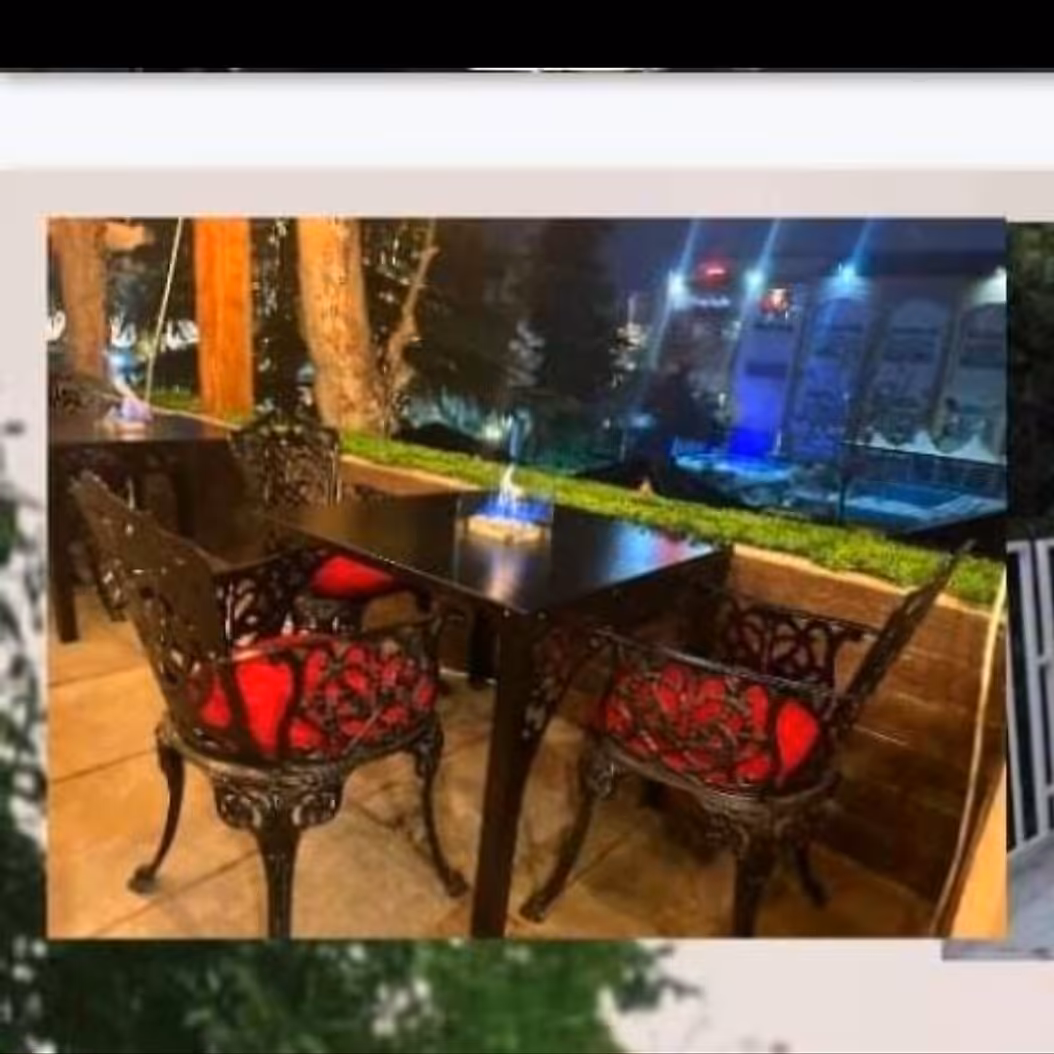 مبلمان باغی تارا فلزی رنگ الکترو استاتیک  سفید و مشکی 