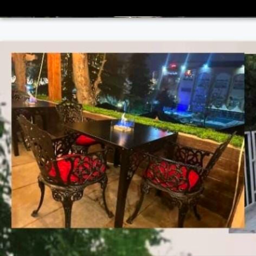 مبلمان باغی تارا فلزی رنگ الکترو استاتیک سفید و مشکی