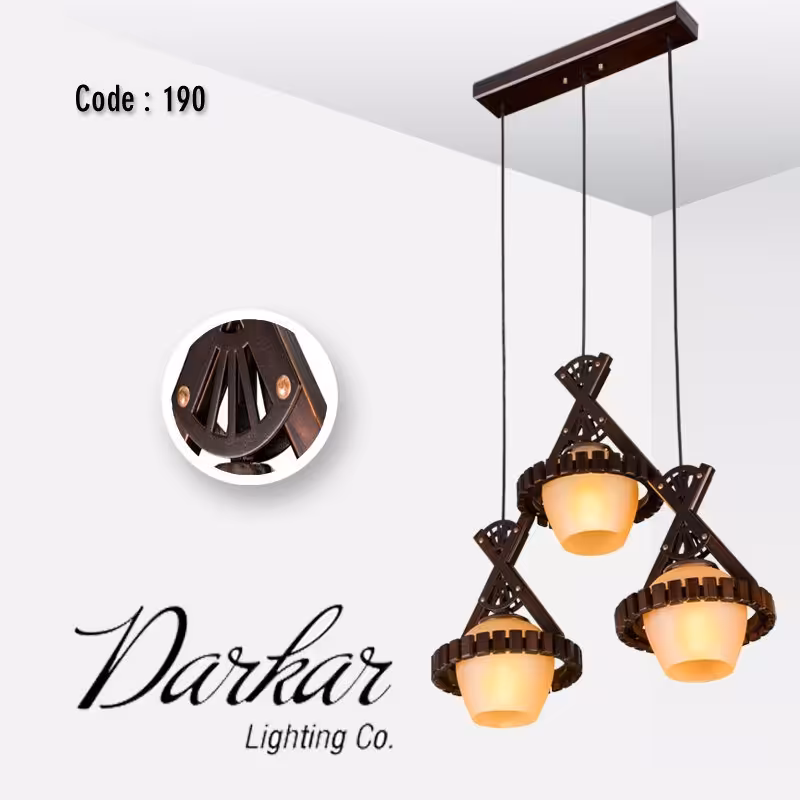 لوستر دارکار مدل لیلا خطی 3 شعله پس کرایه