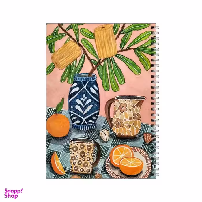 دفتر مشق 100 برگ بامبیلیپ طرح چیدمان گلدان و پرتقال کد 4810516