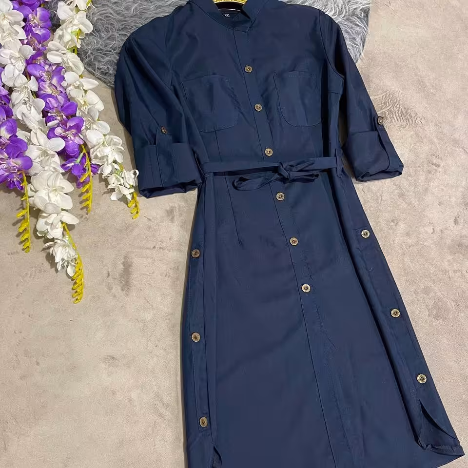 مانتو دانشجویی-مانتوکارمندی و مانتو کنار دکمه قد حدود 100 سه سایزی و کمربند دار (ارسال رایگان)