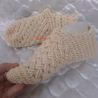 پاپوش بافتنی مدل حصیری کرم رنگ سایز 38 و39 