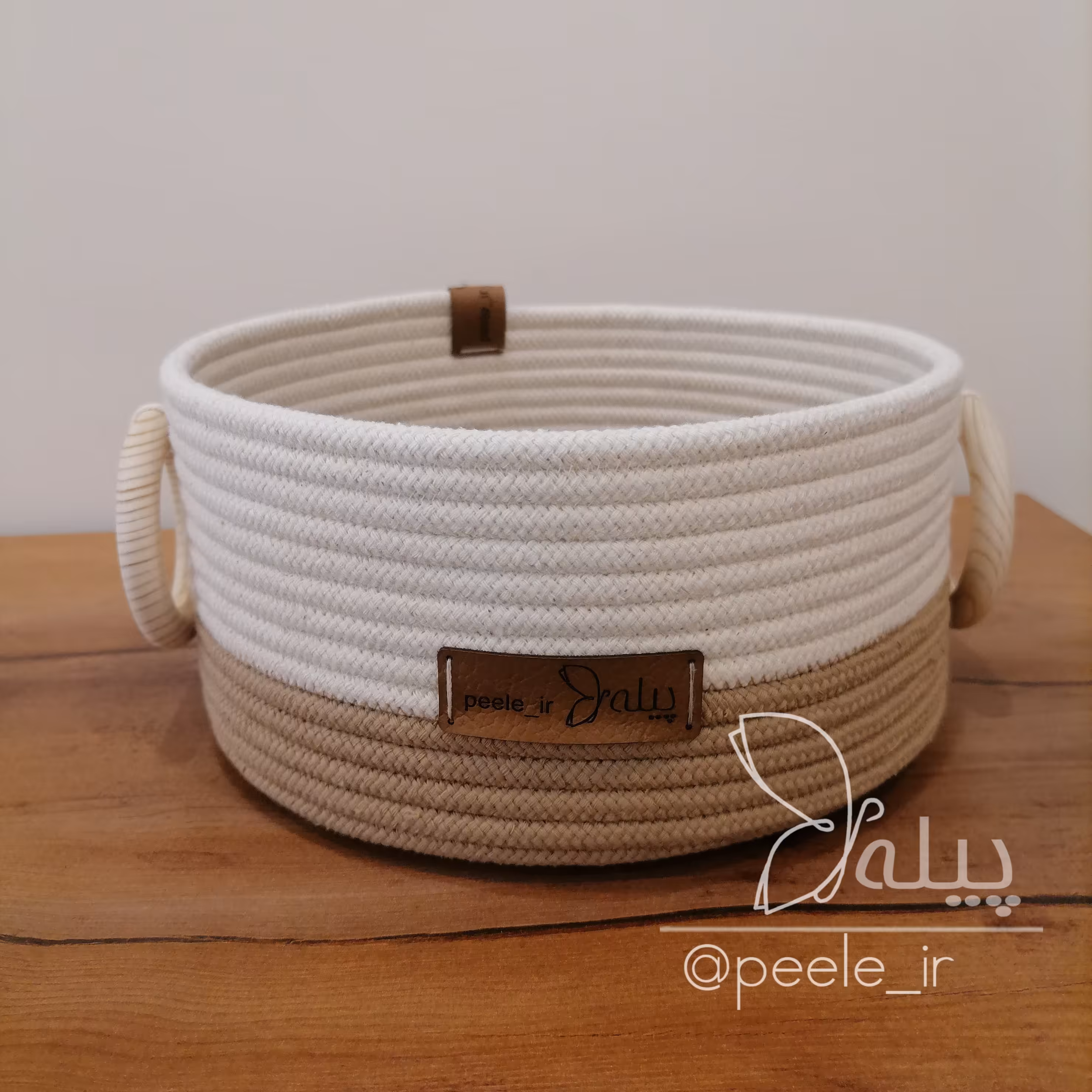 سبد و باکس نظم دهنده لوازم آرایشی قیطان دسته چوبی پیله