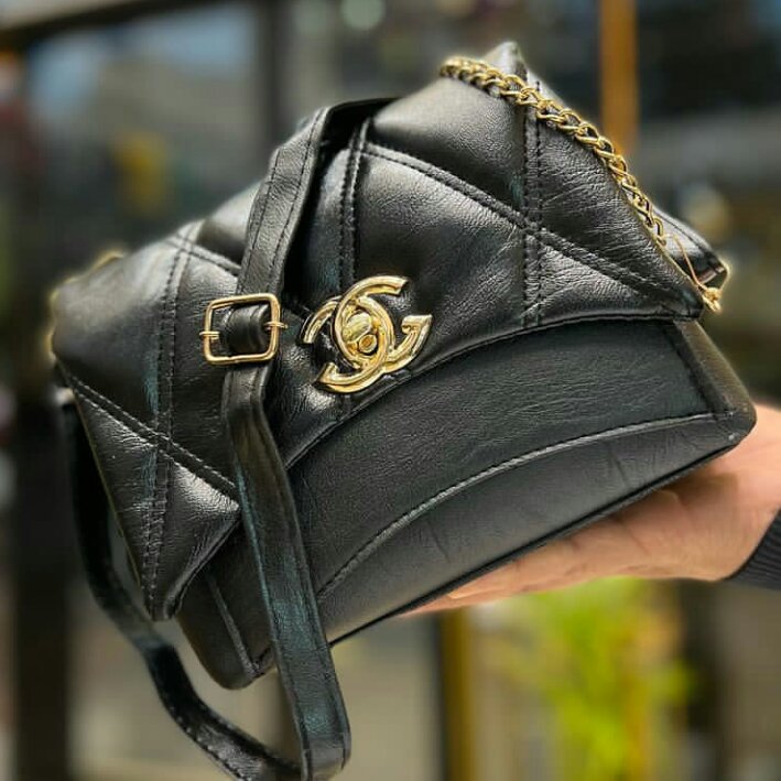 کیف زنانه مجلسی، مشکی رنگ، 410گرم، ابعاد 19×17