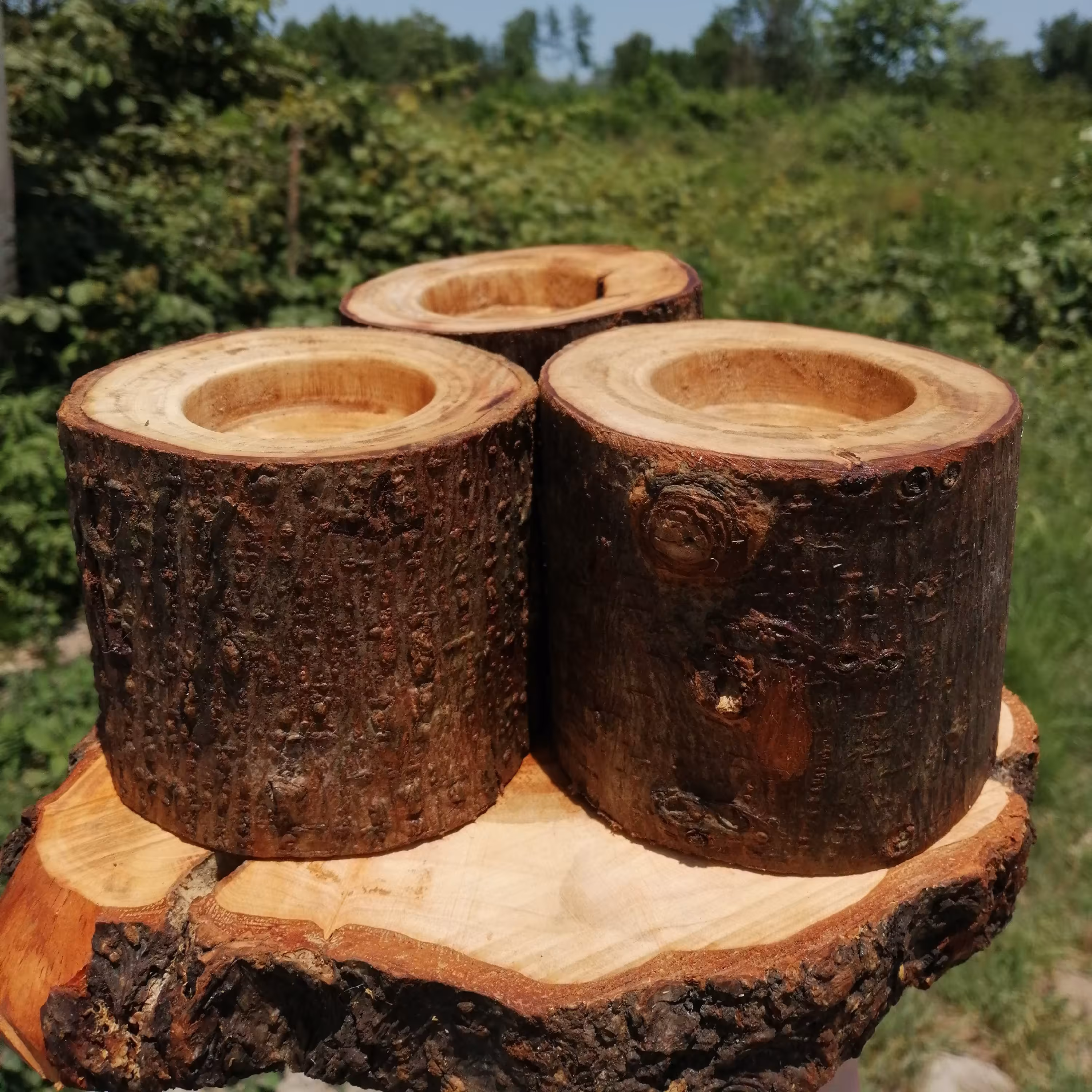 ست سه عددی جاشمعی تنه درخت روستیک