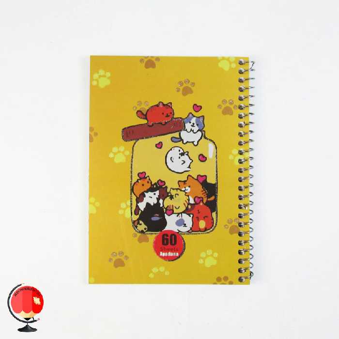 دفتر یادداشت سیمی 1/8 طرح گربه ها آپادانا