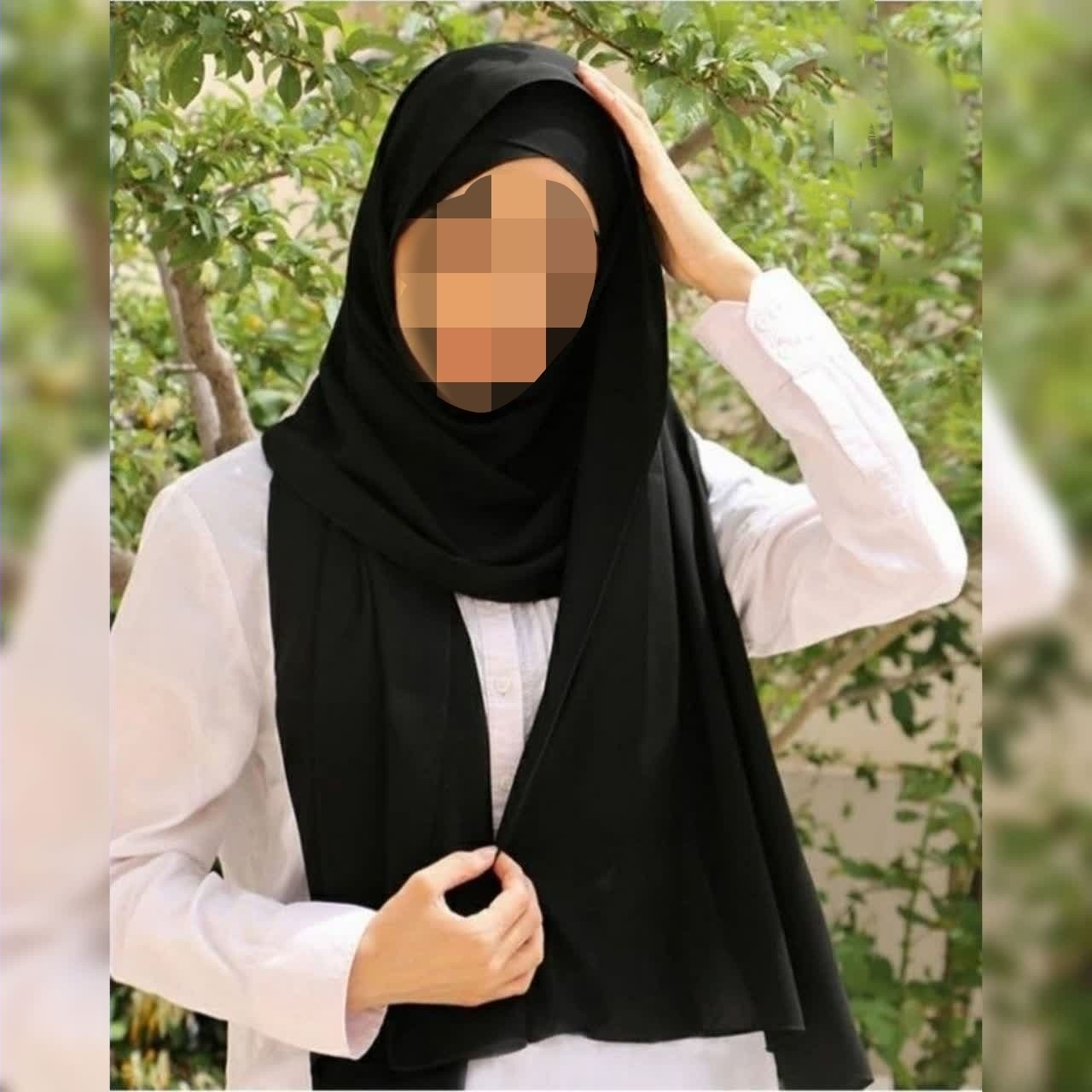 هدشال دو پیله مشکی کرپ حریر
