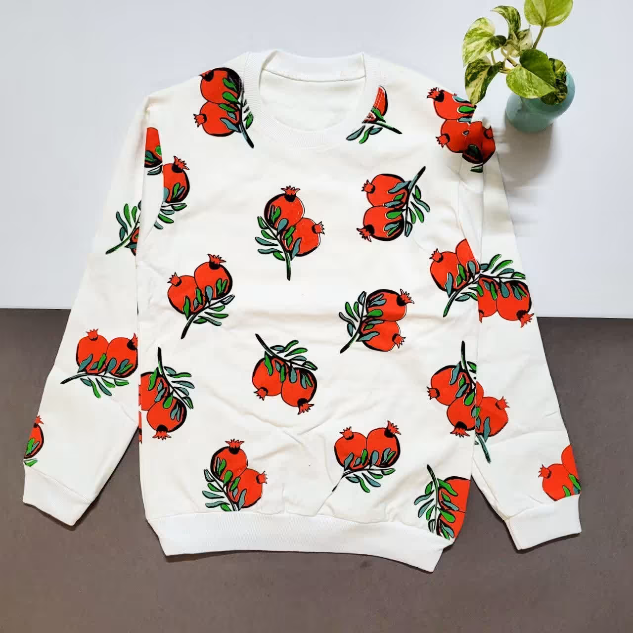 بلوز تک یلدایی طرح انار اسپرت دخترانه وپسرانه سایز 60 و55