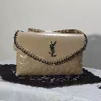 کیف مجلسی زنانه - پاسپورتی - طرح YSL - زیبا و شیک - چند رنگ - کد (19) - کرم