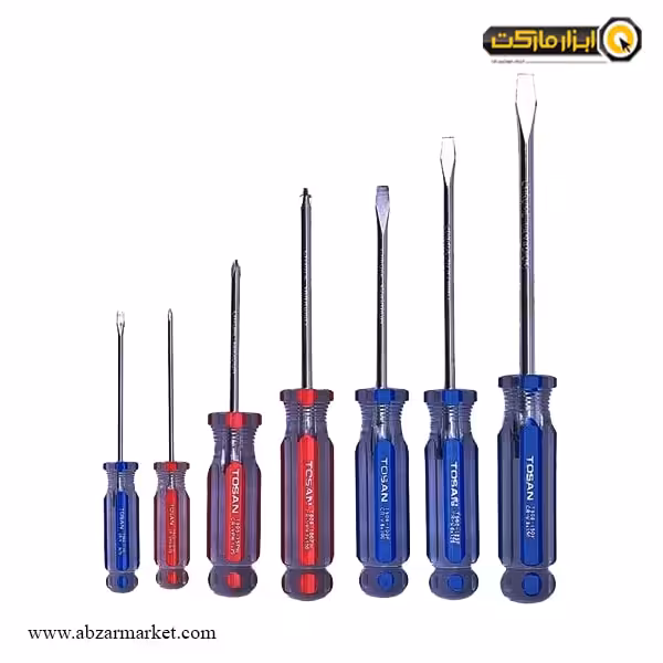 ست پیچ گوشتی توسن 7 عددی دسته کریستالی