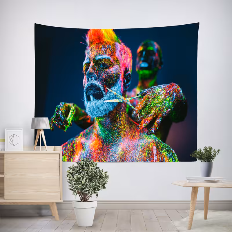 پوستر پارچه ای پرینتینگ لند مدل بک دراپ آرایشگاه کد B33