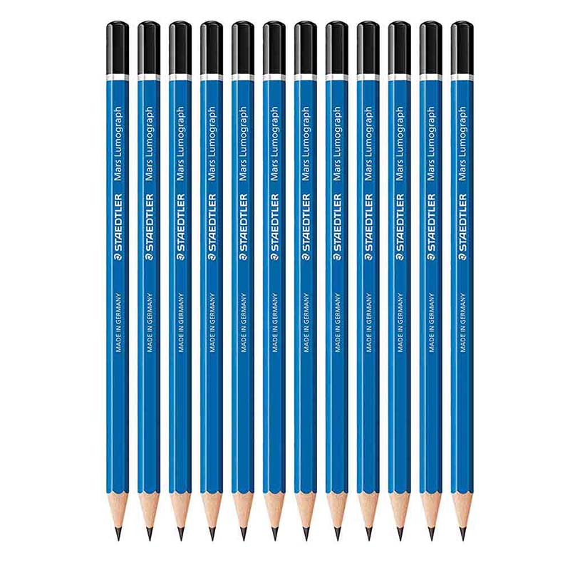 خرید مداد طراحی استدلر 4B مدل Mars Lumograph 100-4B بسته 12 عددی