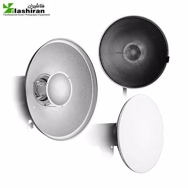 بیوتی دیش همراه گرید و پخش کننده ی نور داخل نقره ای (70cm)