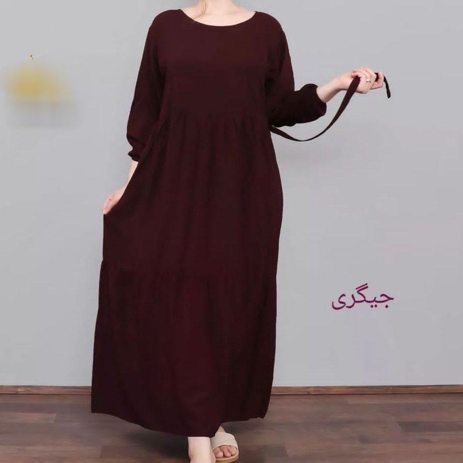پیراهن ساحلی آیدا جنس نخی شسته شده بدون آبرفت تک سایز مناسب سایز 44 تا 48