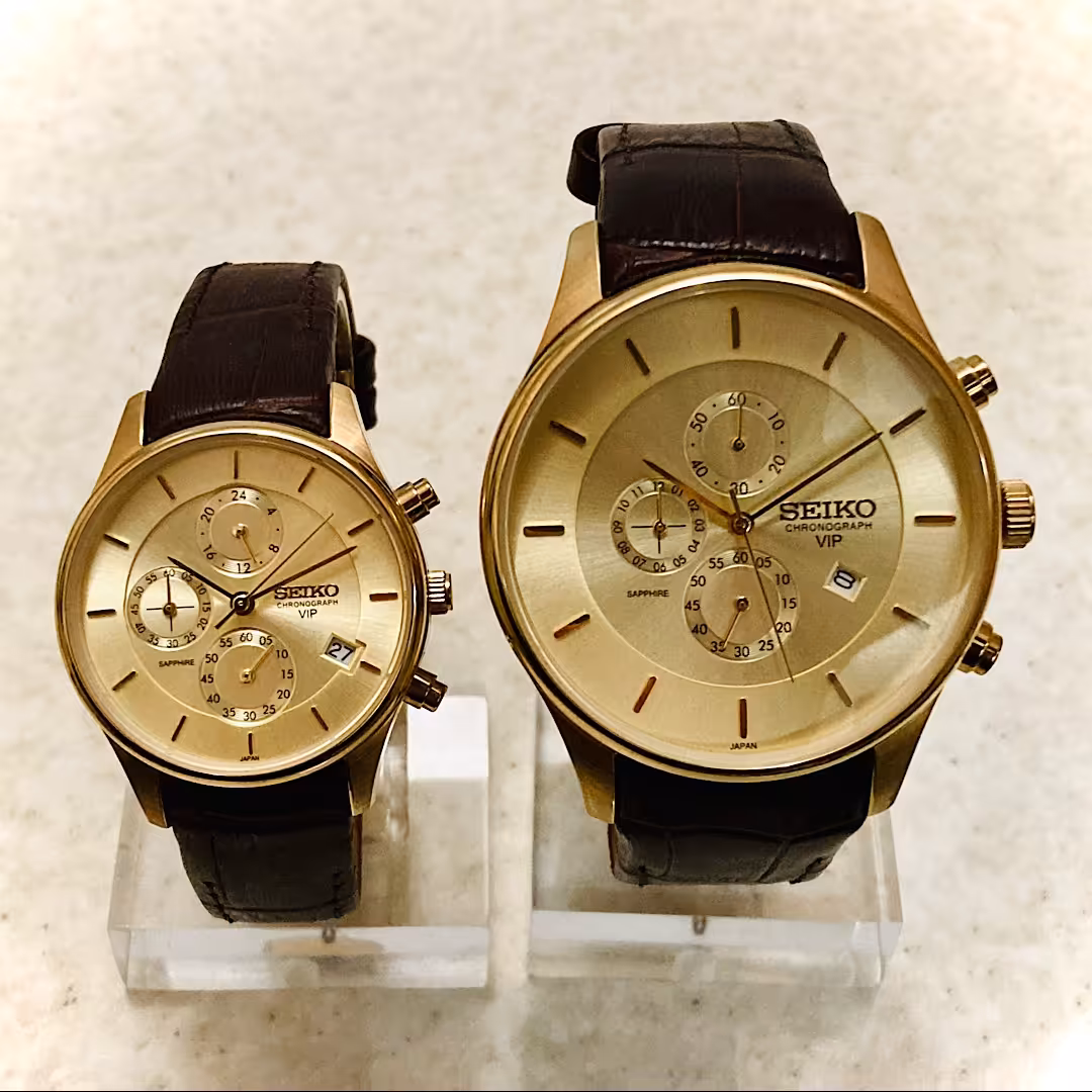 ست ساعت زوجی بند چرمی برند سیکو اصل