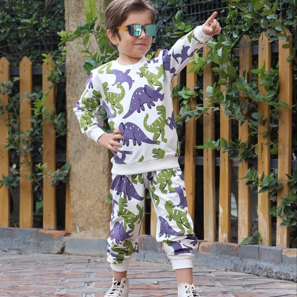 ست بلوز شلوار دایناسوری پسرانه