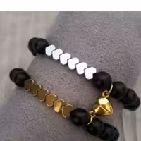 ست دو عددی دستبند دوستی با قفل مگنتی قلبی