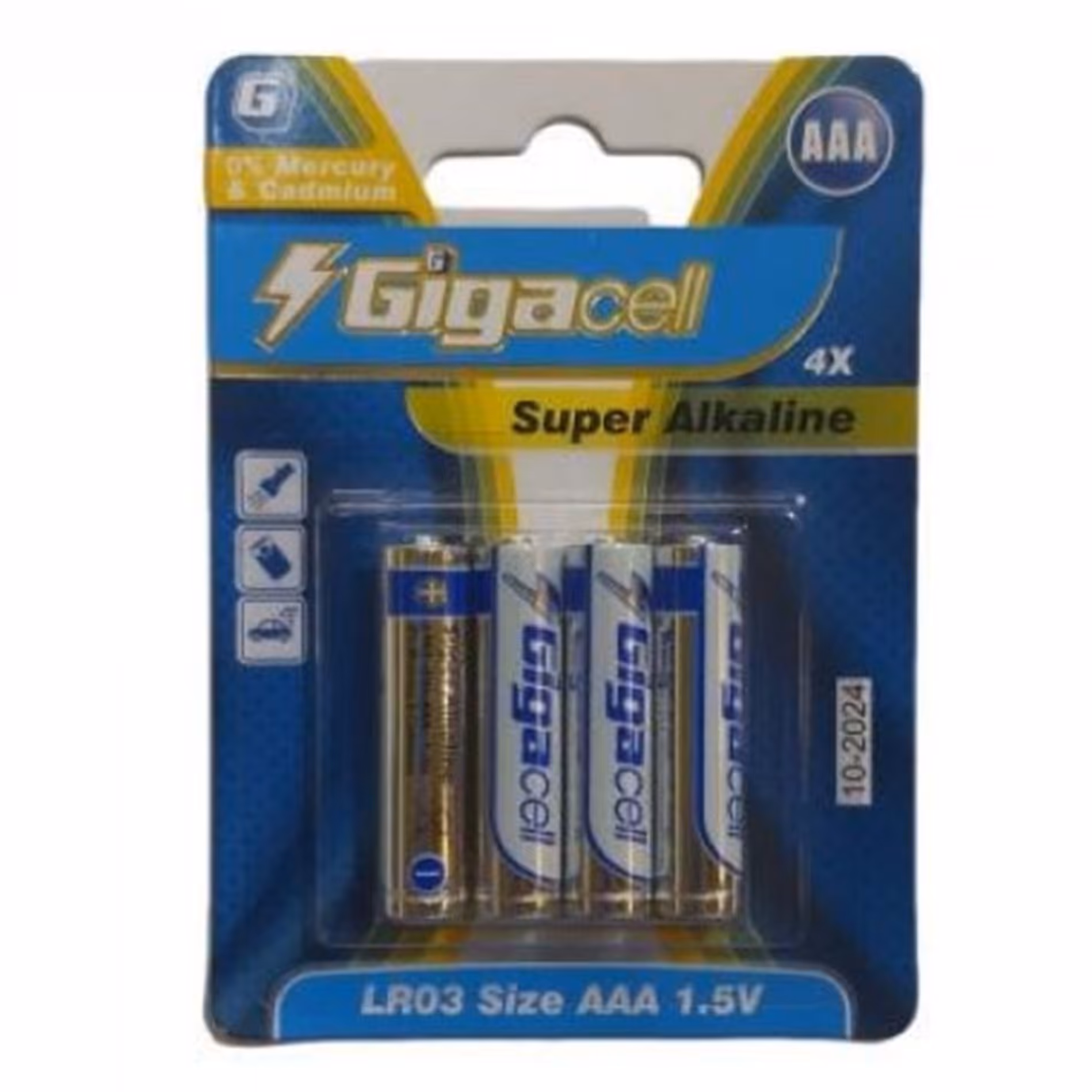 باتری نیم قلمی گیگاسل مدل سوپر الکالاین بسته چهار عددی