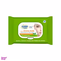 دستمال مرطوب آرایش پاک کن وی کر (Wee Care) حاوی آمینواسید بسته 20 عددی