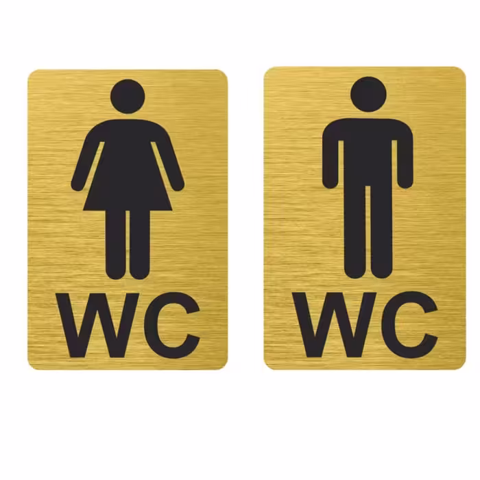 تابلو دیواری طرح wc آقایان و بانوان 15 × 10 سانتی متر 