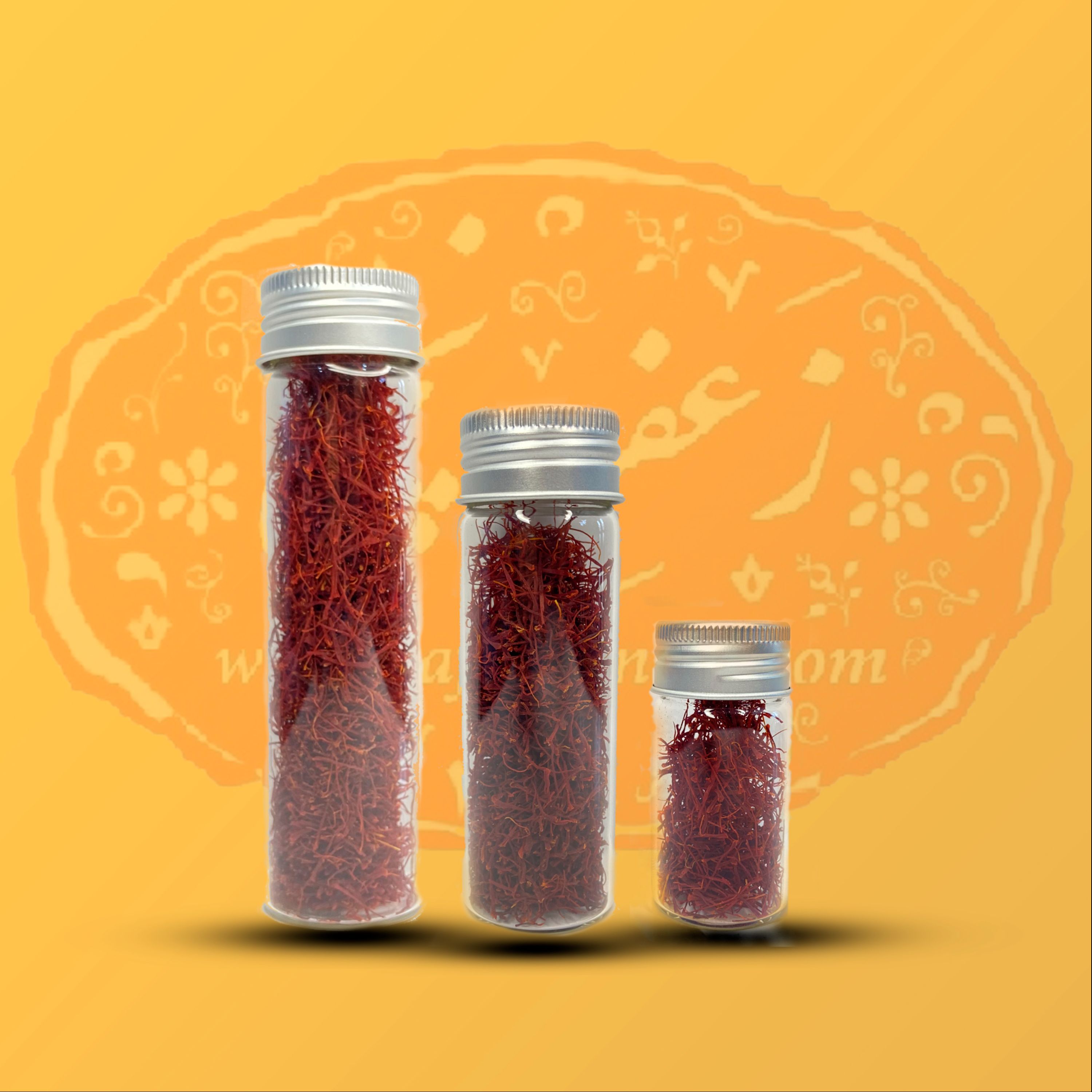 پک زعفرانی14 گرمی نگین درجه 1 با ظروف شیشه ای درب دار