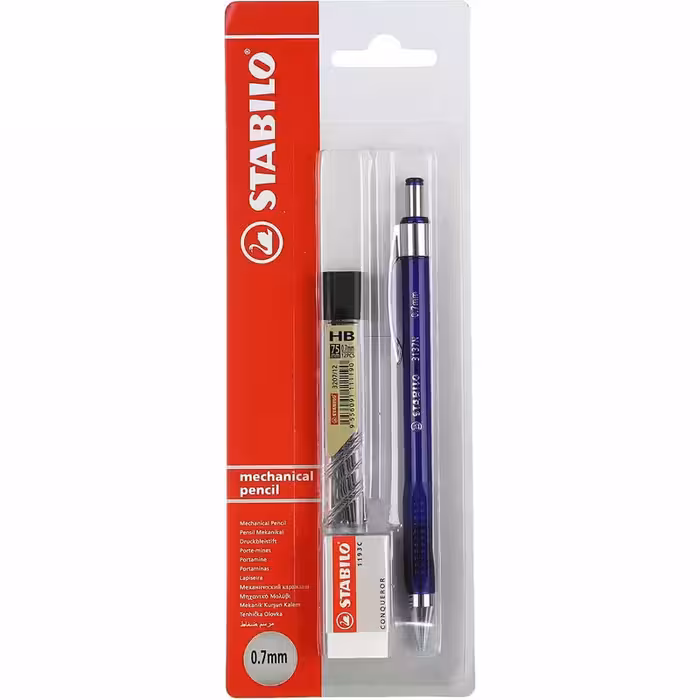 مداد نوکی 0.7 میلی‌متری استابیلو کد 30 به همراه نوک و پاک کن