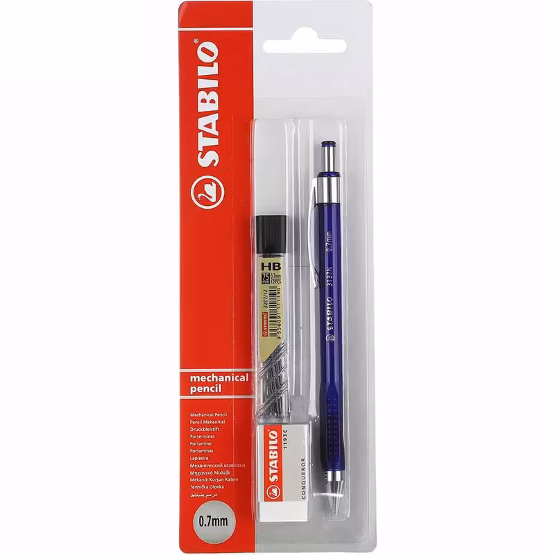 مداد نوکی 0.7 میلی‌متری استابیلو کد 30 به همراه نوک و پاک کن
