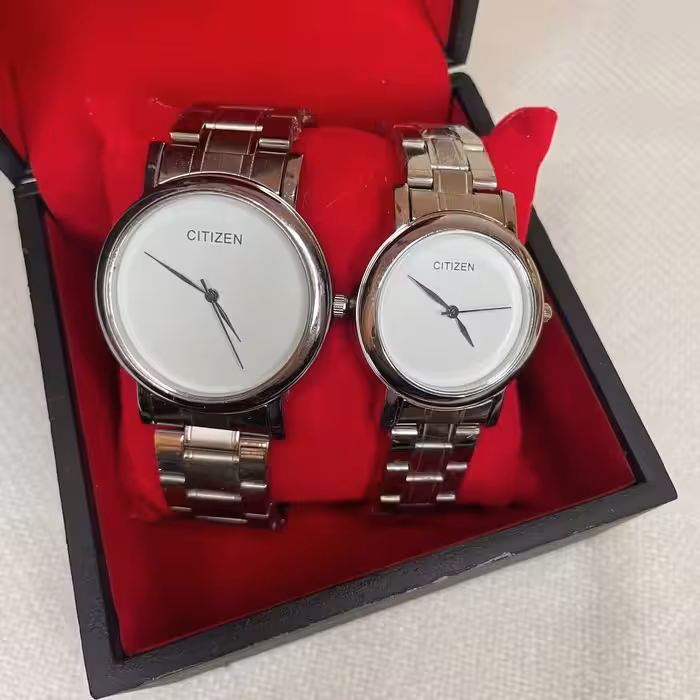 ست ساعت سیتیزن citizen کلاسیک ساده با جعبه و باتری یدکی و ارسال رایگان 