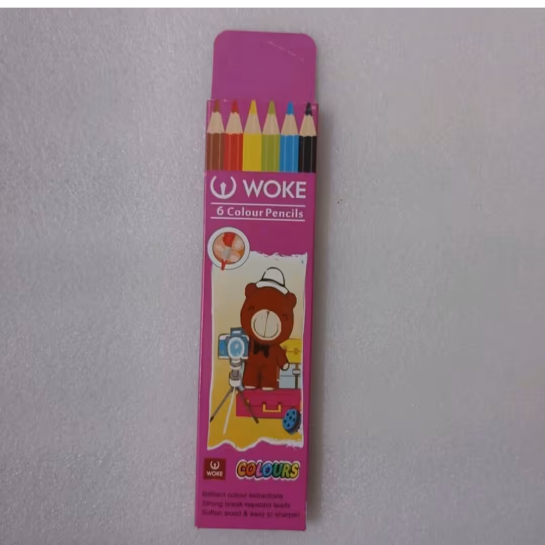 مداد رنگی 6رنگ ووک مقوایی