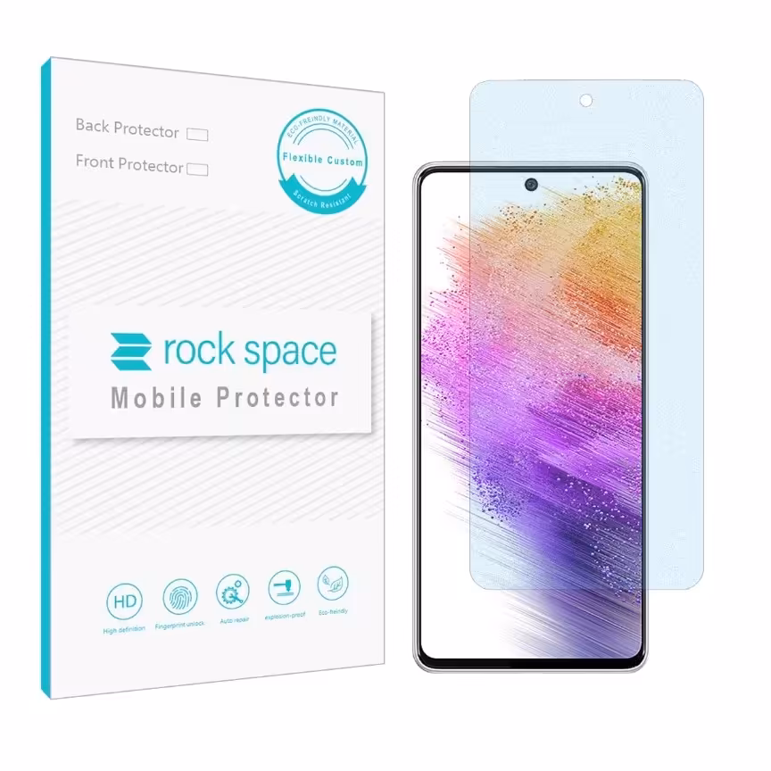  گلس نانو مات بلوکات (ضد اشعه آبی) و ضد ضربه گوشی سامسونگ a73 5G برند راک اسپیس





