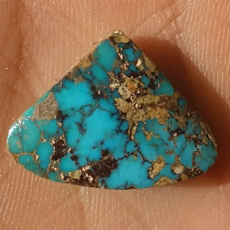 نگین فیروزه نیشابوری فاااخر محشر سایز مدالی کاملا طبیعی تراش فانتزی دیدنیی