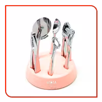 سرویس ابزار آشپزخانه 7 پارچه کروم دسته صورتی، کیفیت بالا و طراحی بی نظیر