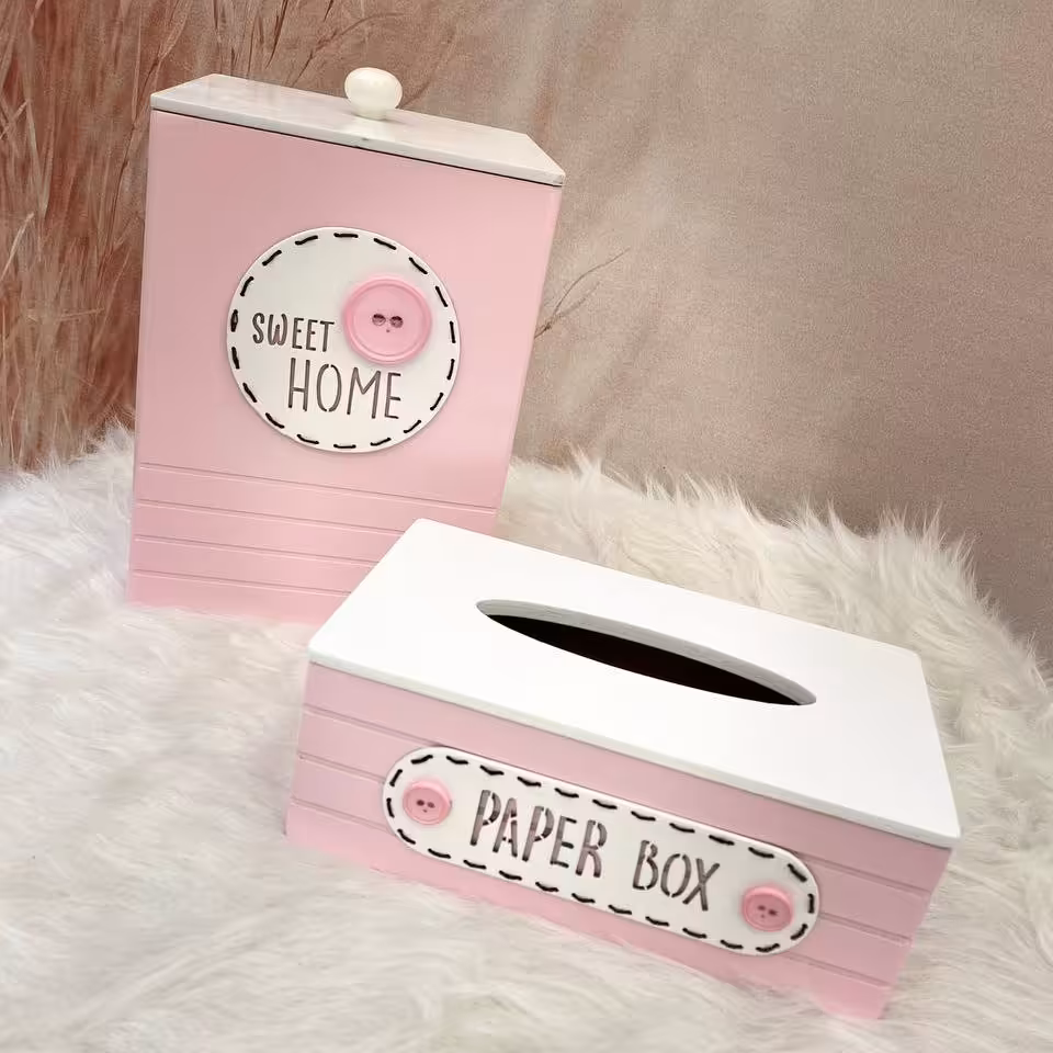 سطل و دستمال جنس  ام دی اف ارتفاع سطل 27ارتفاع دستمال 10هزینه ارسال به عهده مشتری وپسکرایه