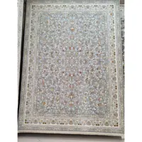 فرش ماشینی 1500 شانه گل برجسته اصل تراکم 4500 طرح بهار زمینه طوسی 12 متری جنس اکرولیک