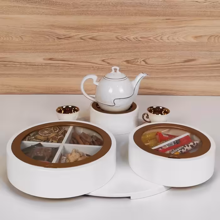 جعبه هدیه وارمردار چوبی دکورستیک مدل گرداب پس کرایه