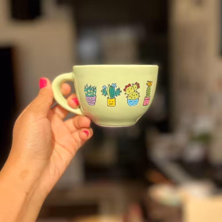 فنجان فانتزی طرح کاکتوس یک هدیه خاص و زیبا 