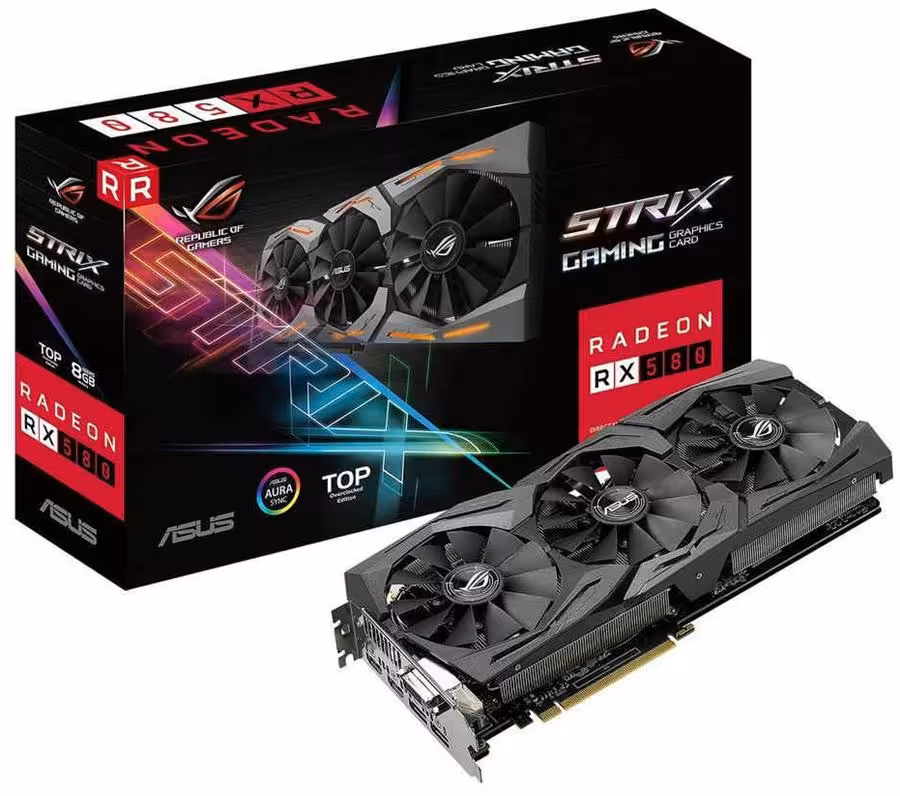 کارت گرافیک ایسوس مدل راگ استریکس آر ایکس 580 T8G گیمینگ با حافظه 8 گیگابایت