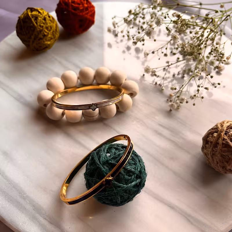 دستبند النگویی چشم و صدف ونکلیف