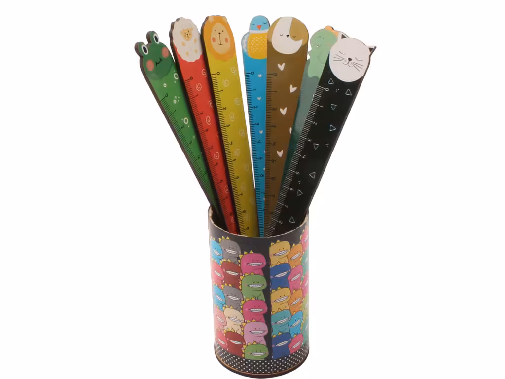 خط کش چوبی 15 سانت طرح حیوانات