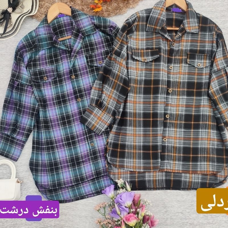 شومیز مانتویی جنس نخ پنبه