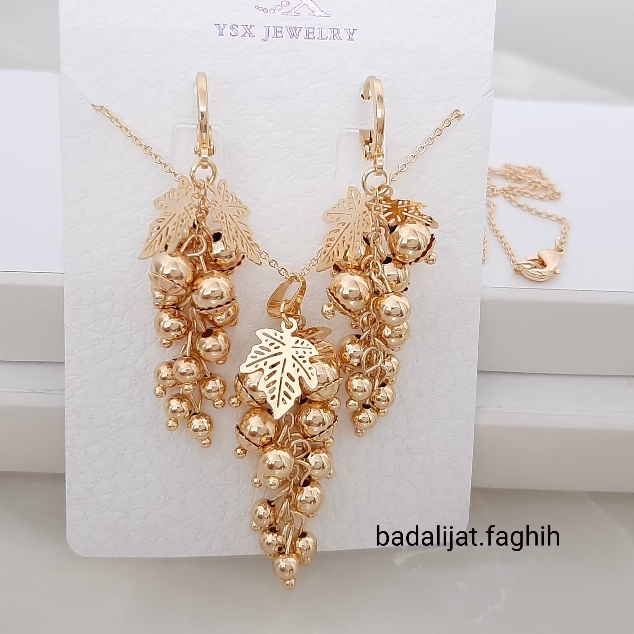  نیم ست انگور طرح طلا برند معتبر YSX آبکاری طلا شده و رنگ ثابت با بهترین کیفیت 