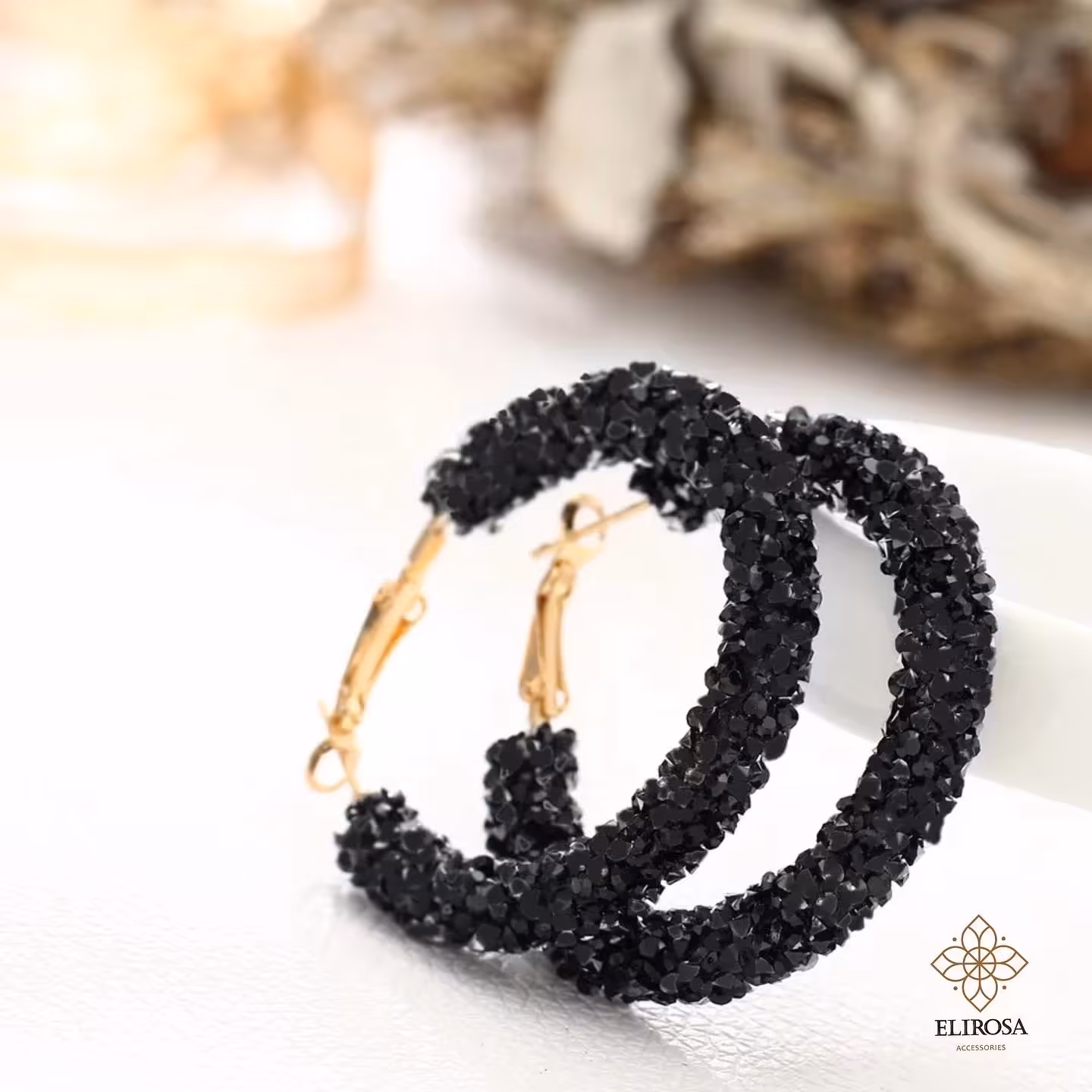 گوشواره سواروسکی حلقه ای زیبا و با کیفیت                       