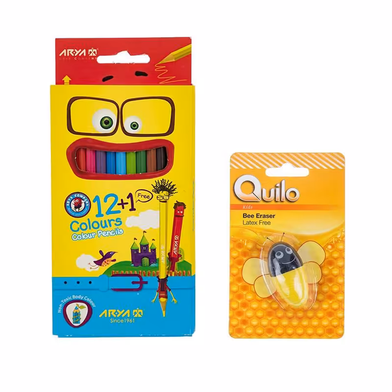 مداد رنگی 12 رنگ آریا کد 10 به همراه پاک کن 