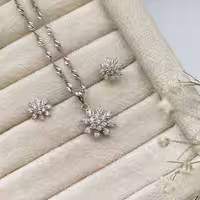 نیمست فانتزی نقره 925 با روکش طلا سفید  کد 75