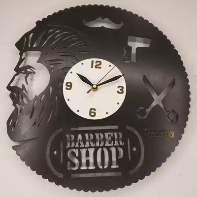 ساعت دیواری آذرلاکچری طرح آرایشگاه مردانه کد men02