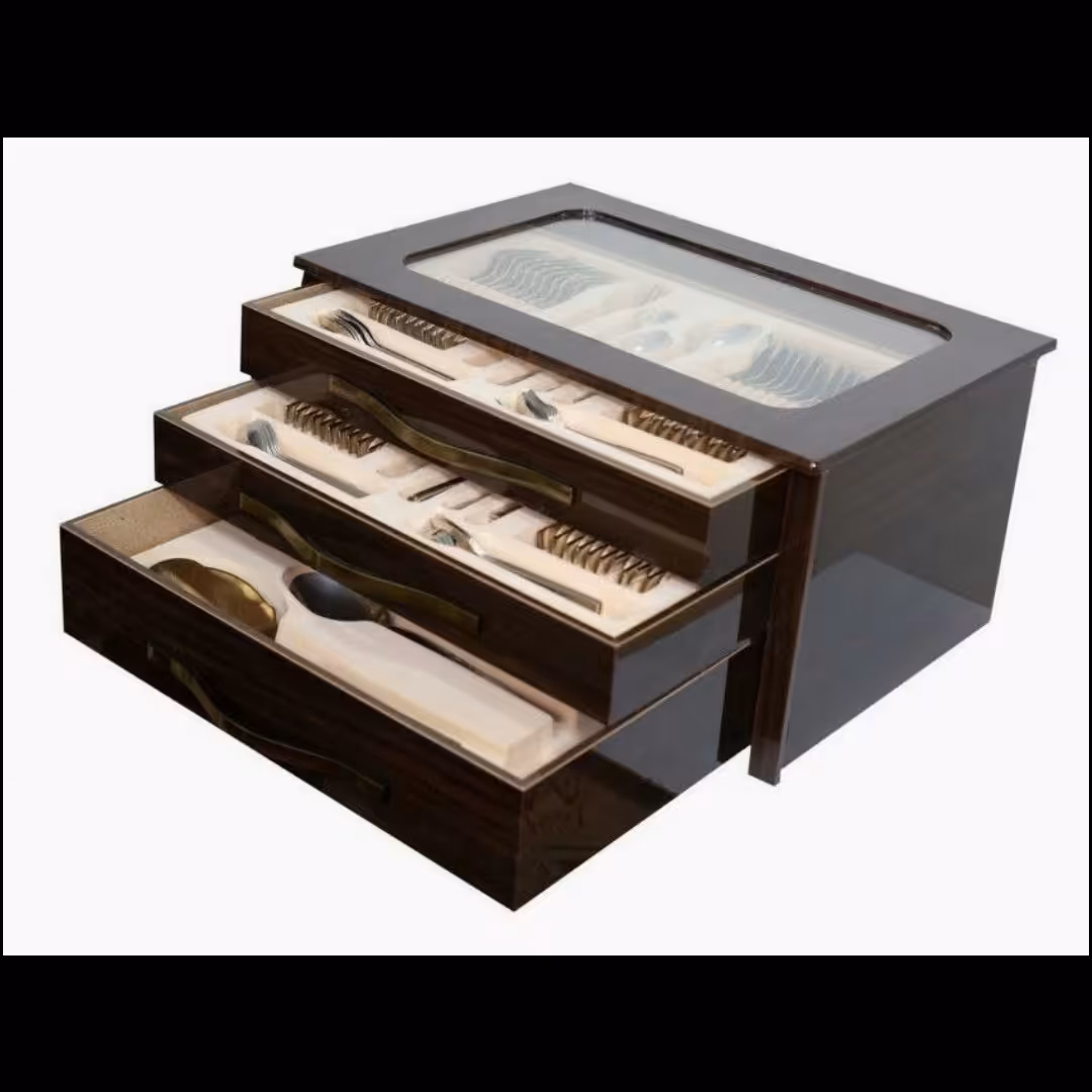 کنسول قاشق و چنگال سه کشو مخمل کد 330