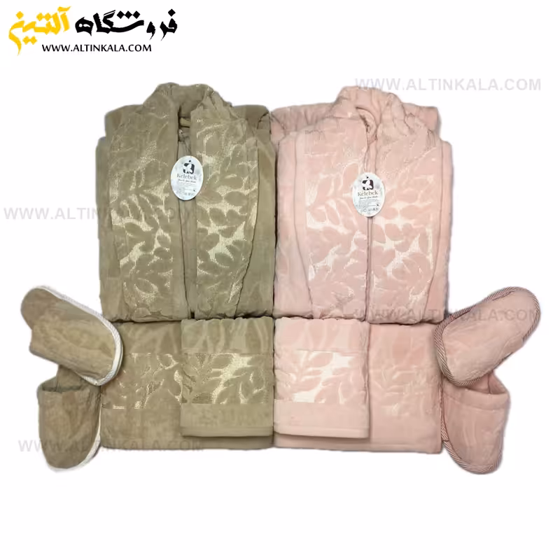 سرویس حوله عروس و داماد 10تکه ژاکارد برجسته برند KELEBEK