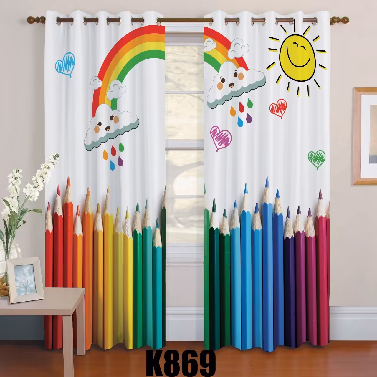 رو تختی یک نفره سه بعدی طرح مداد رنگی