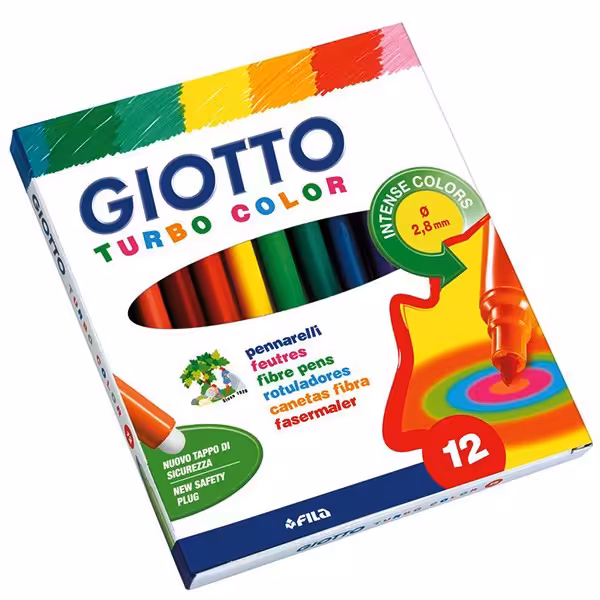 ماژیک رنگ آمیزی جیوتو مدل Turbo Color 12 Colored Painting
