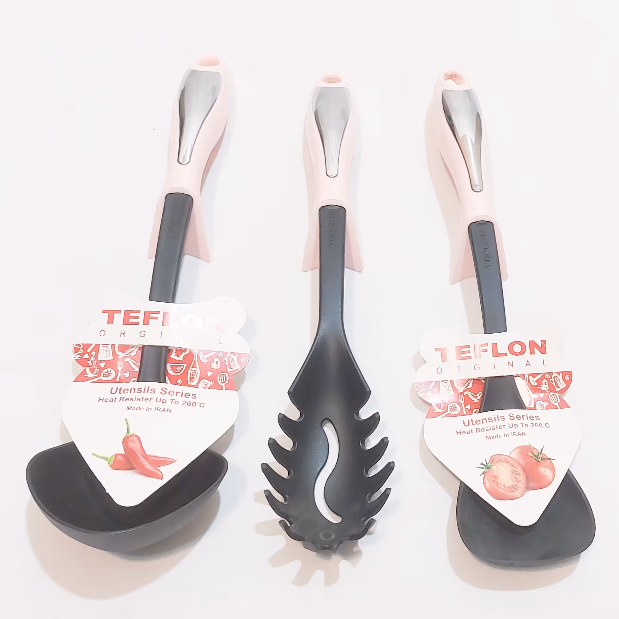 کفگیر ملاقه طرح فرانسه دسته رنگی